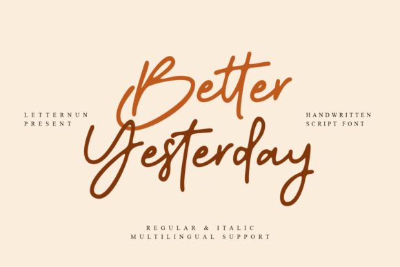Better Yesterday Script Font for Handmade Creators