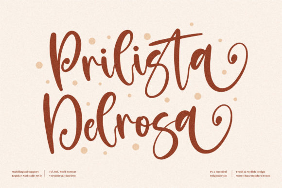 Prilista Delrosa Script Font for Playful, Handwritten Brand Identity