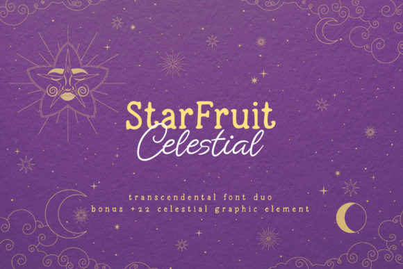 Starfruit Celestial Duo: A Script Handwritten Font for Warm, Branded Craft Projects